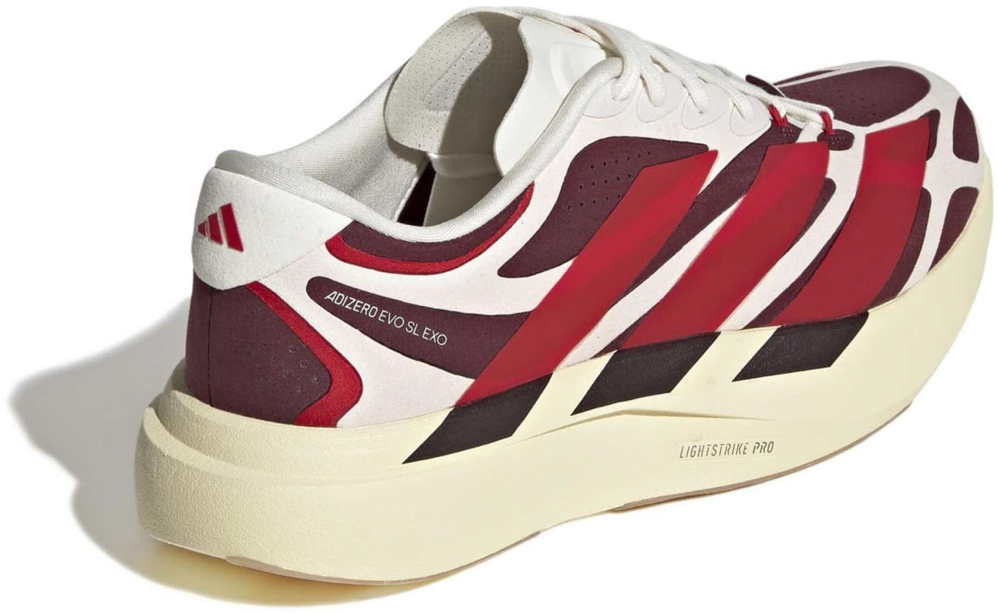 adidas Men's Adizero EVO SL EXO Suede Running Shoes - Off White/Better Scarlet/Maroon - View 6