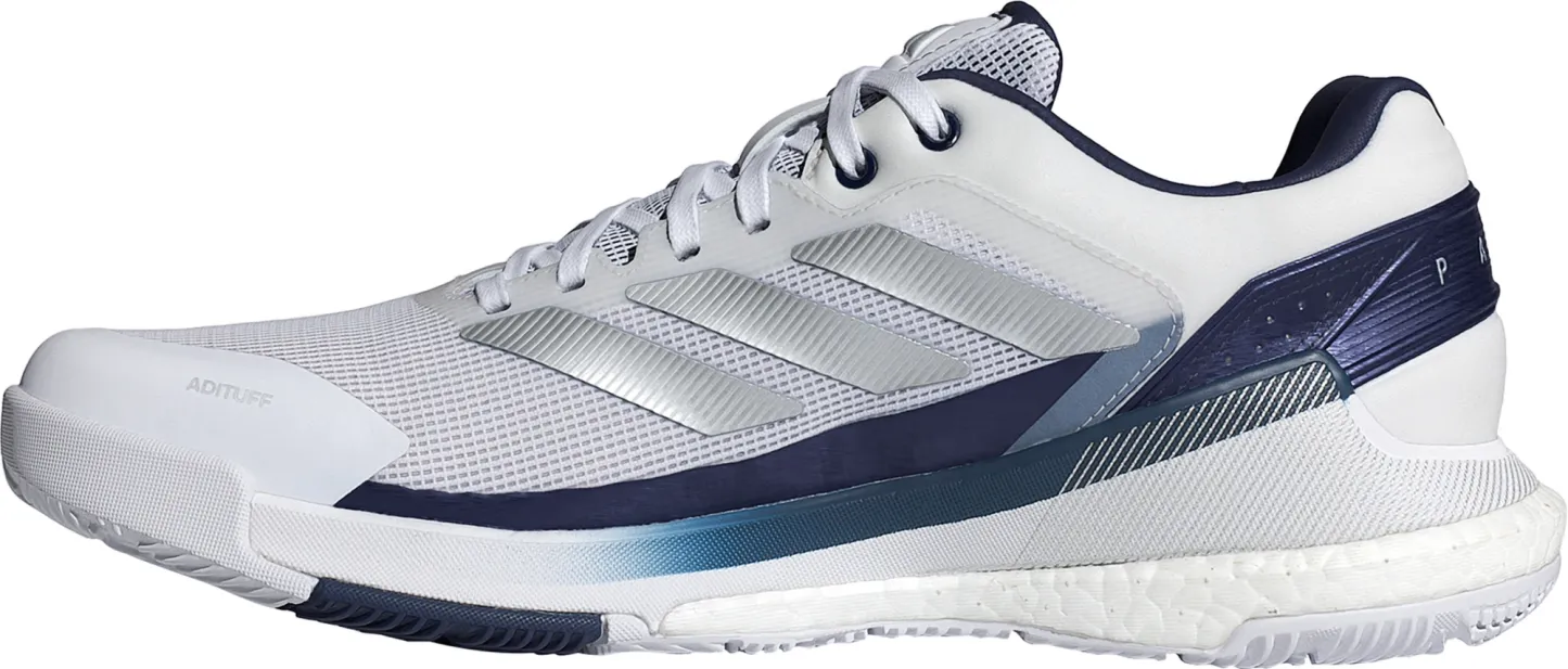 adidas Men's Crazyquick BOOST Padel Shoes - Ftwr White/Silver Met./Dark Blue - View 6