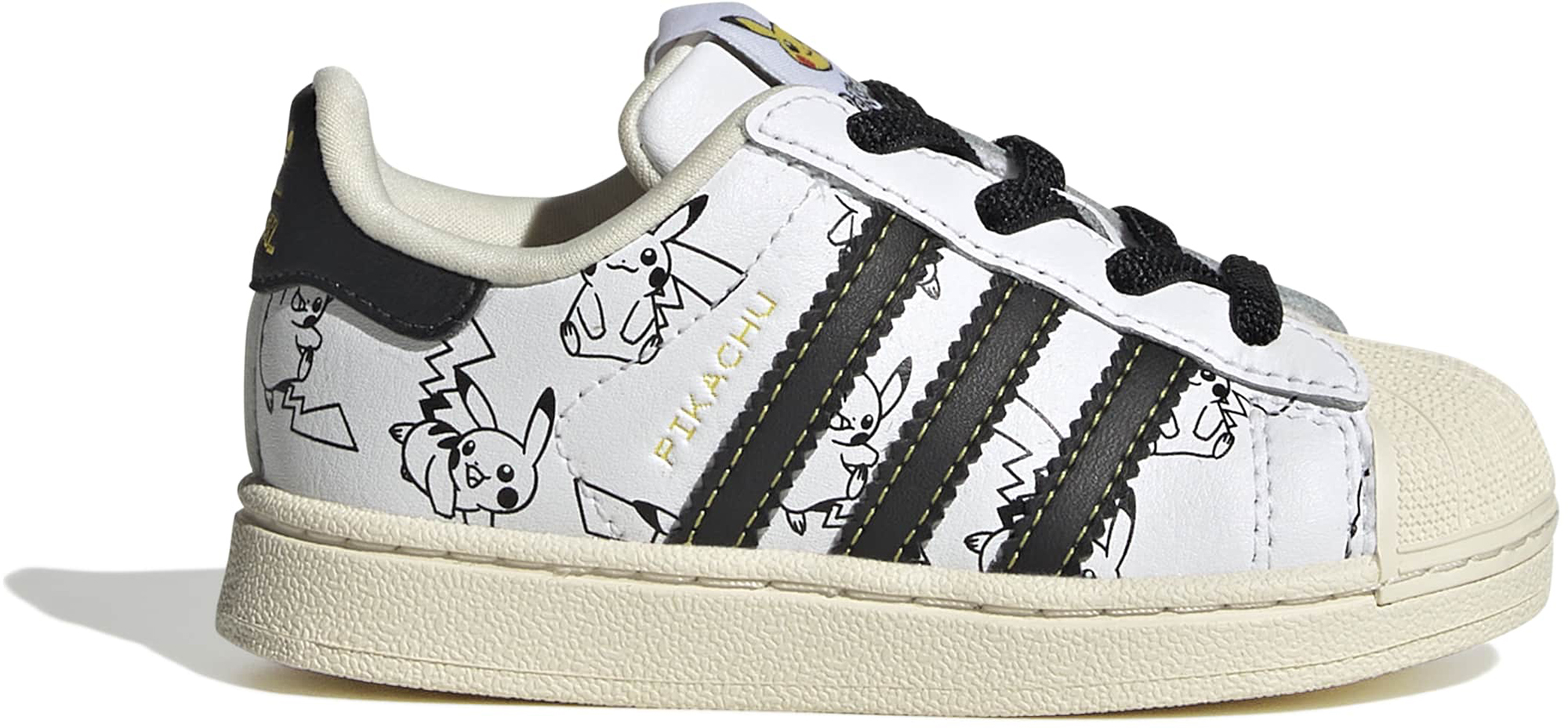 adidas Toddler Pokémon Superstar II Shoes - Ftwr White/Core Black/Gold Met. - View 1