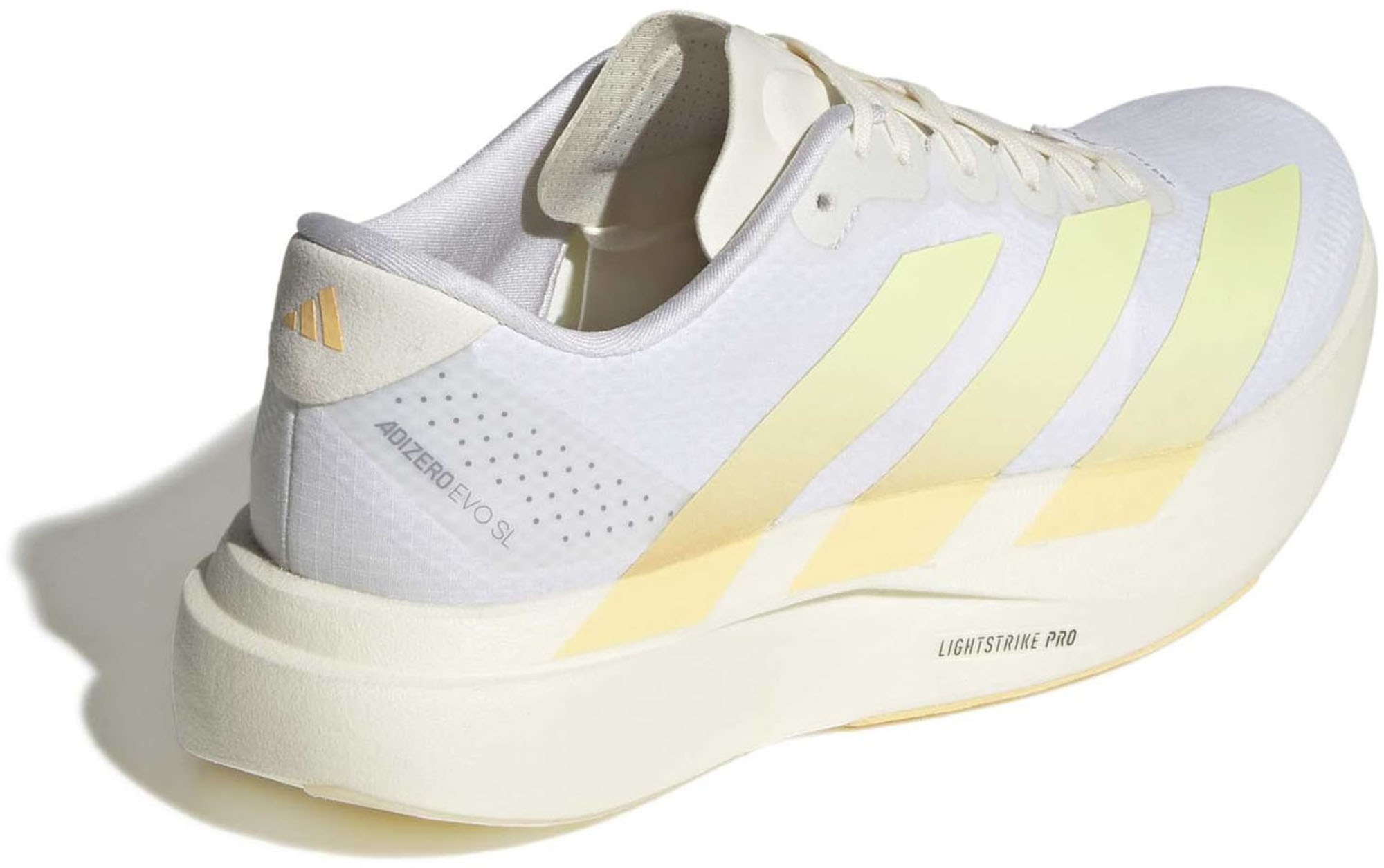 adidas Women's Adizero EVO SL Woven Running Shoes - Ftwr White/Ice Tangerine/Off White - View 6