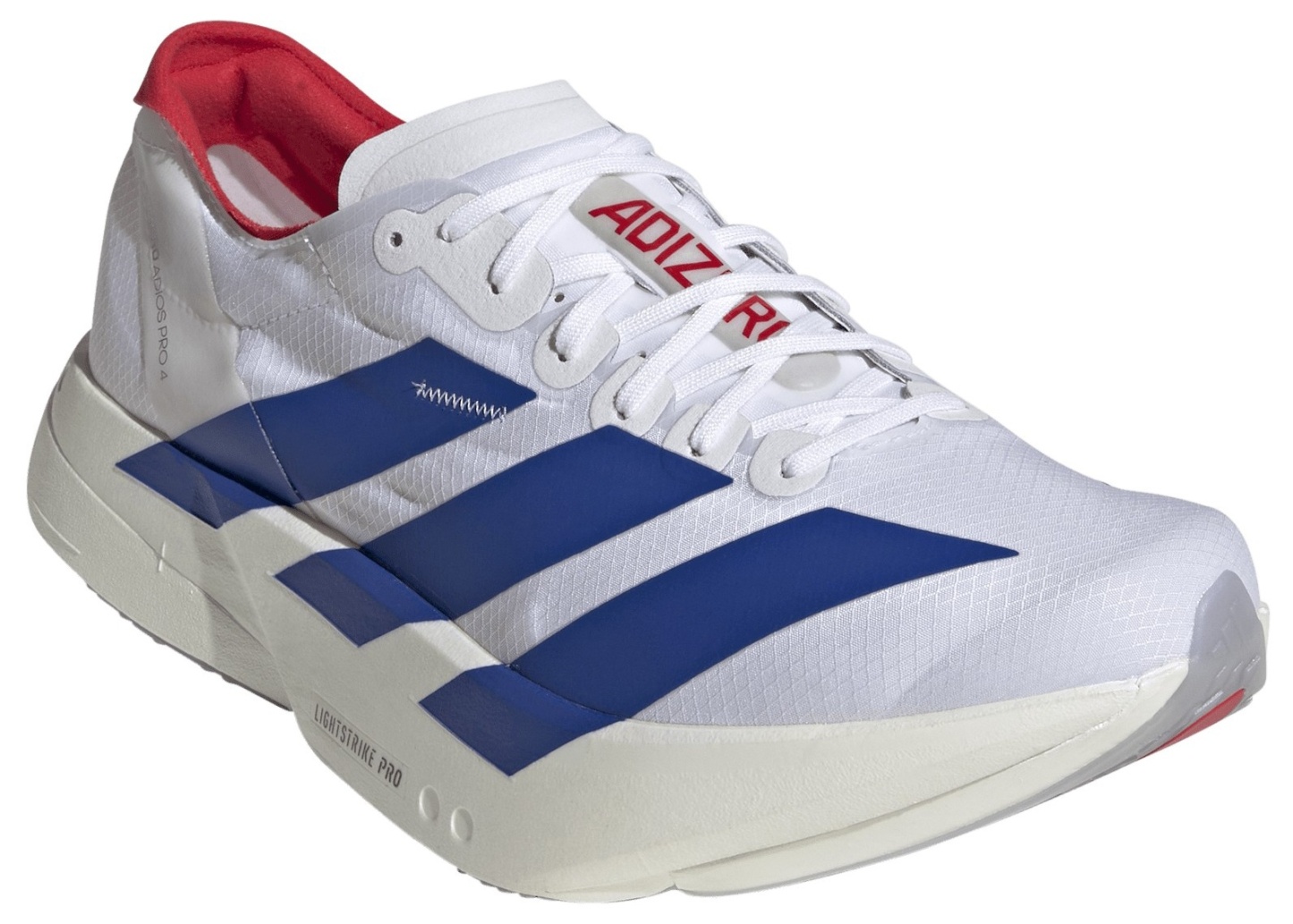 adidas Men's Adizero Adios Pro 4 Running Shoes - Ftwr White/Team Royal Blue/Pure Ruby - View 5