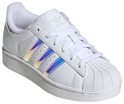 adidas Kids' Grade School Superstar II Shoes - White/Blue - View 5