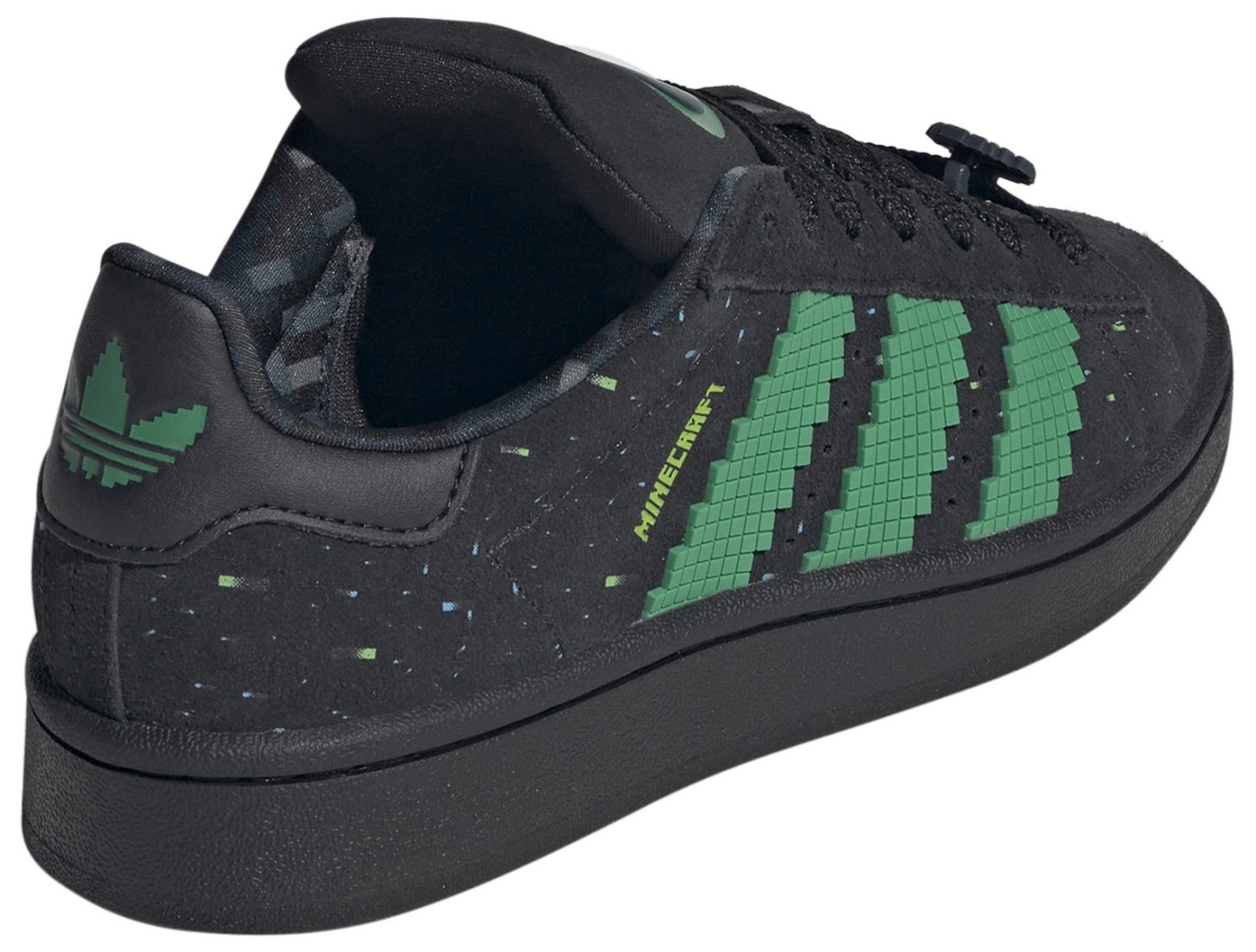 adidas Kids' Grade School Minecraft Campus 00s Shoes - Black/Semi Court Green/Semi Solar Green - View 6