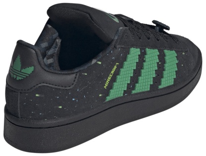 adidas Kids' Grade School Minecraft Campus 00s Shoes - Black/Semi Court Green/Semi Solar Green - View 6