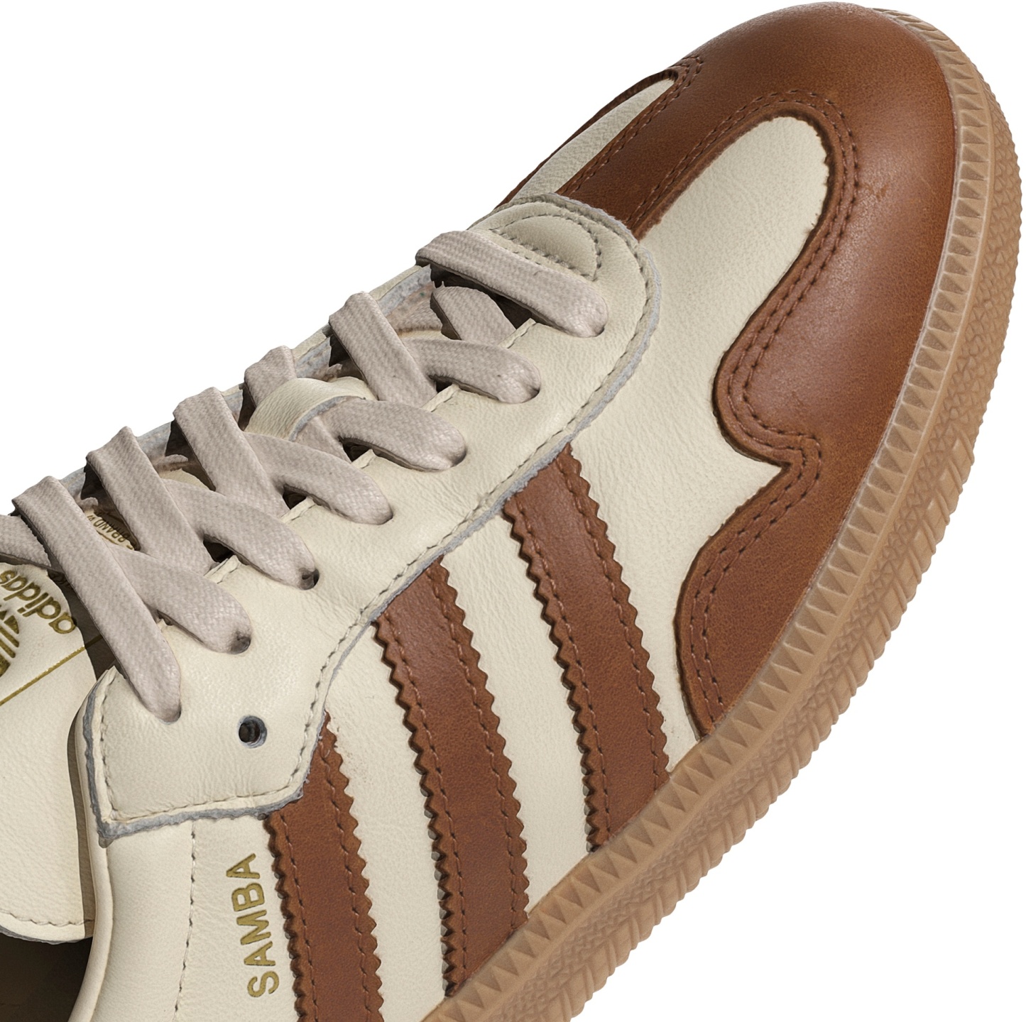 adidas Women's Samba OG Shoes - Wonder White/Dusky Bronze/Gold Met - View 8