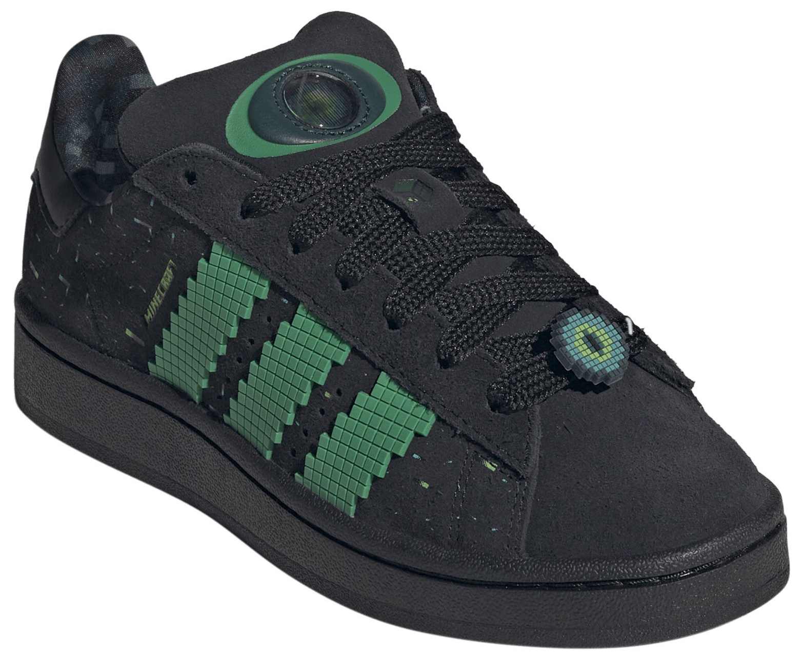 adidas Kids' Grade School Minecraft Campus 00s Shoes - Black/Semi Court Green/Semi Solar Green - View 5