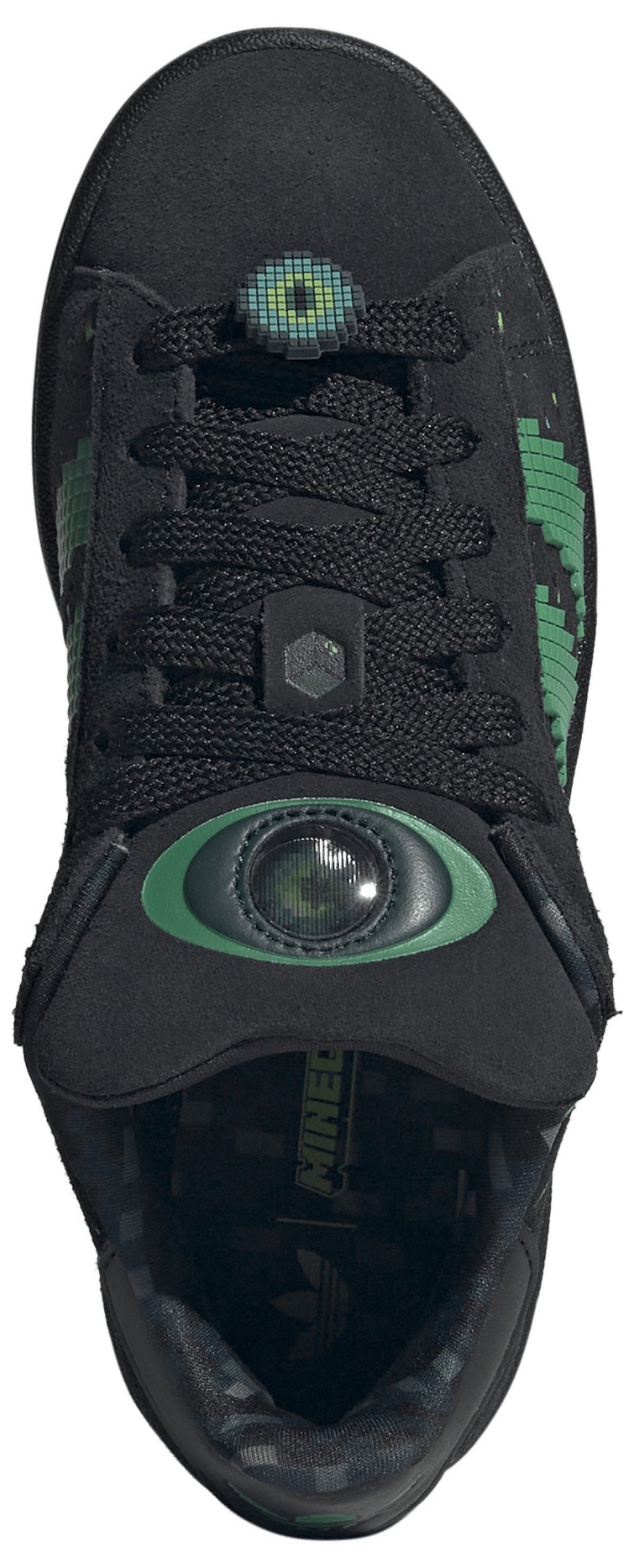 adidas Kids' Grade School Minecraft Campus 00s Shoes - Black/Semi Court Green/Semi Solar Green - View 2