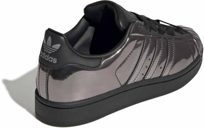 adidas Women's Superstar II Shoes - Chrome Black/Silver - View 5