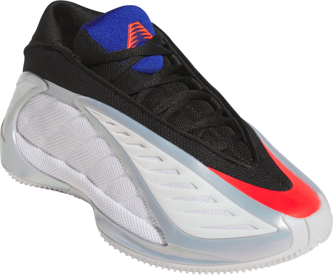 adidas Kids' Grade School Anthony Edwards 2 'Icon' Basketball Shoes - White/Lucid Red/Silver Metallic - View 7