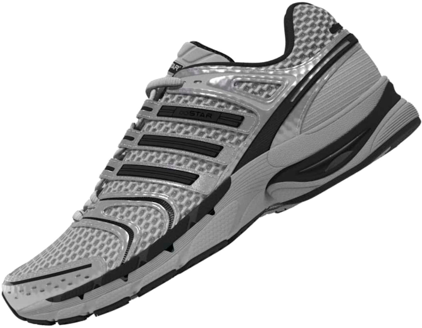 adidas Men's Adistar Control 5 Shoes - Grey Two/Core Black/Silver Met - View 7