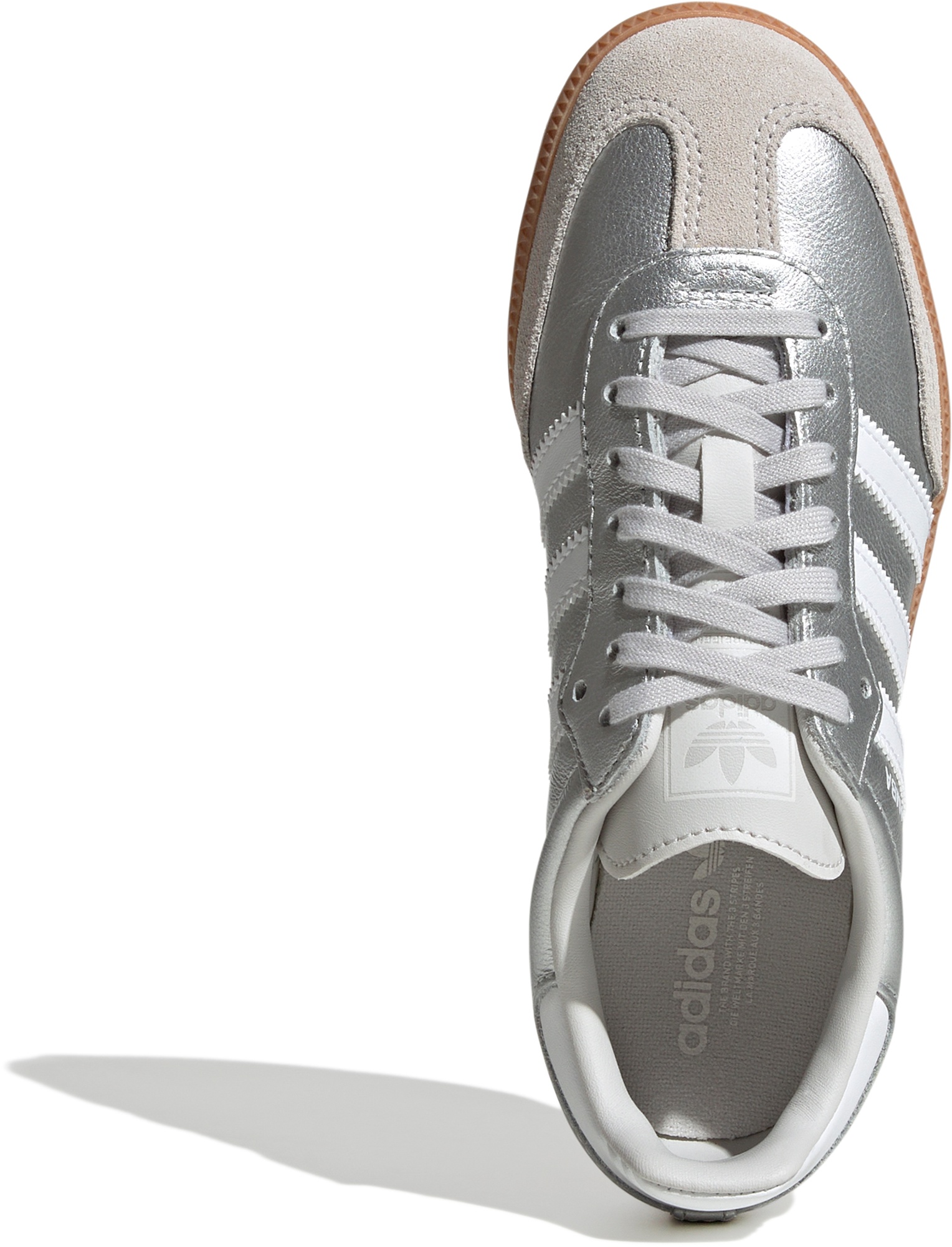 adidas Kids' Grade School Samba OG Shoes - Silver Met/Ftwr White/Gum 3 - View 2