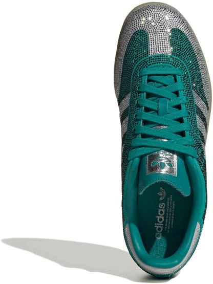 adidas Women's Samba OG Shoes - Rhinestone Eqpmnt Grn/Slv - View 2