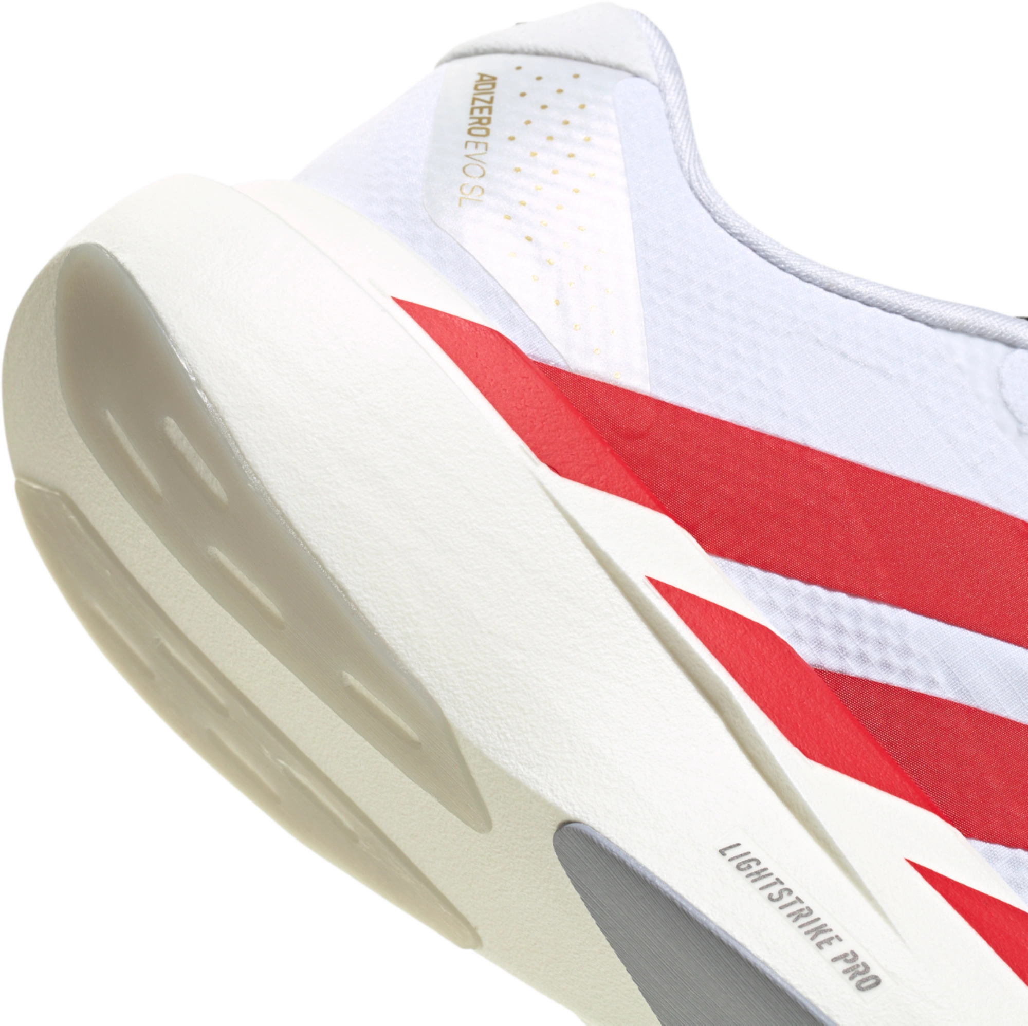 adidas Women's Adizero EVO SL Running Shoes - White/Team Collegiate Red/Black - View 7
