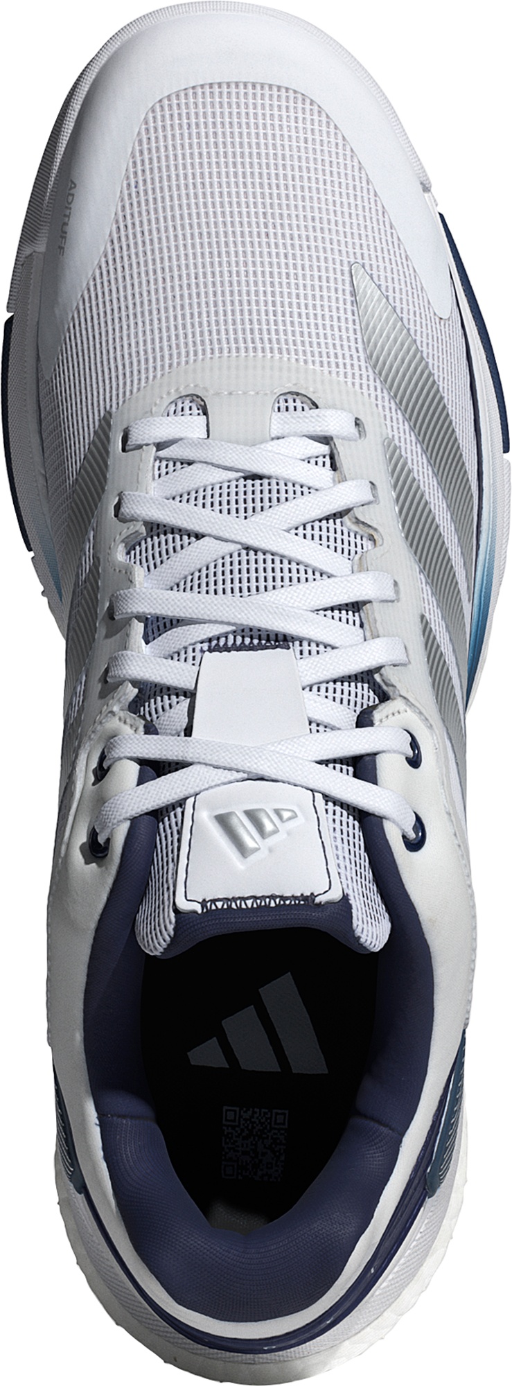 adidas Men's Crazyquick BOOST Padel Shoes - Ftwr White/Silver Met./Dark Blue - View 4