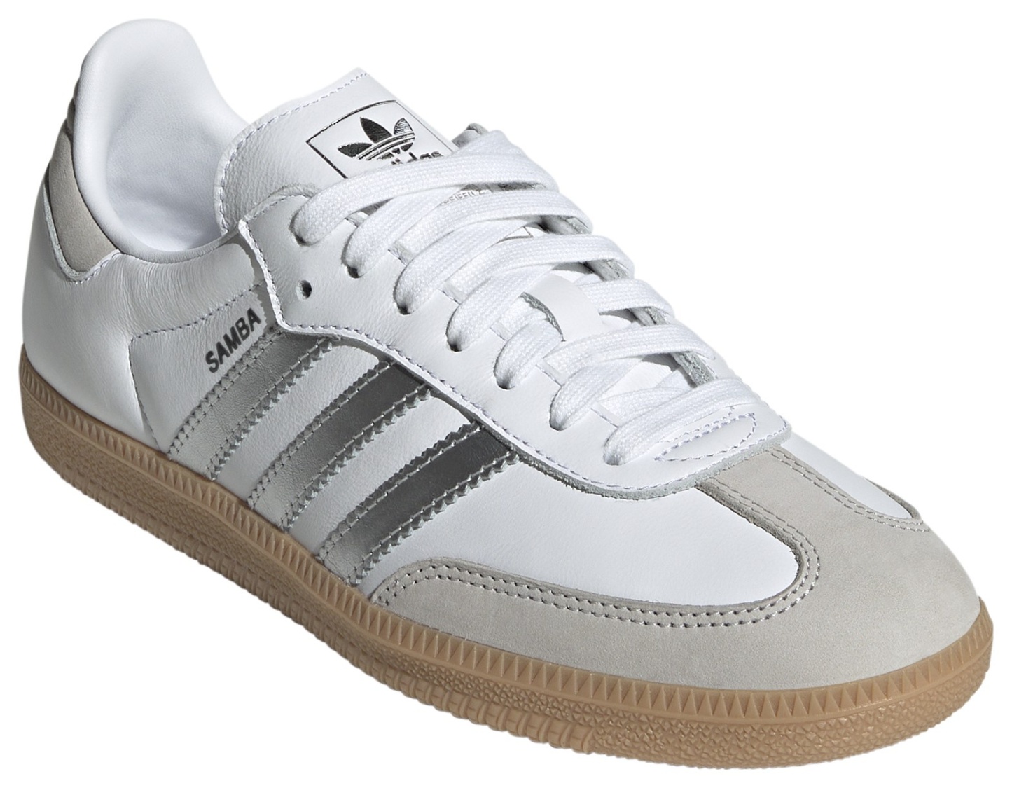 adidas Women's Samba OG Shoes - White/Silver/Gum - View 8
