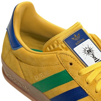 adidas Men's FIFA World Cup Gazelle Indoor Shoes - Eqt Yellow/Collegiate Royal/Green - View 7