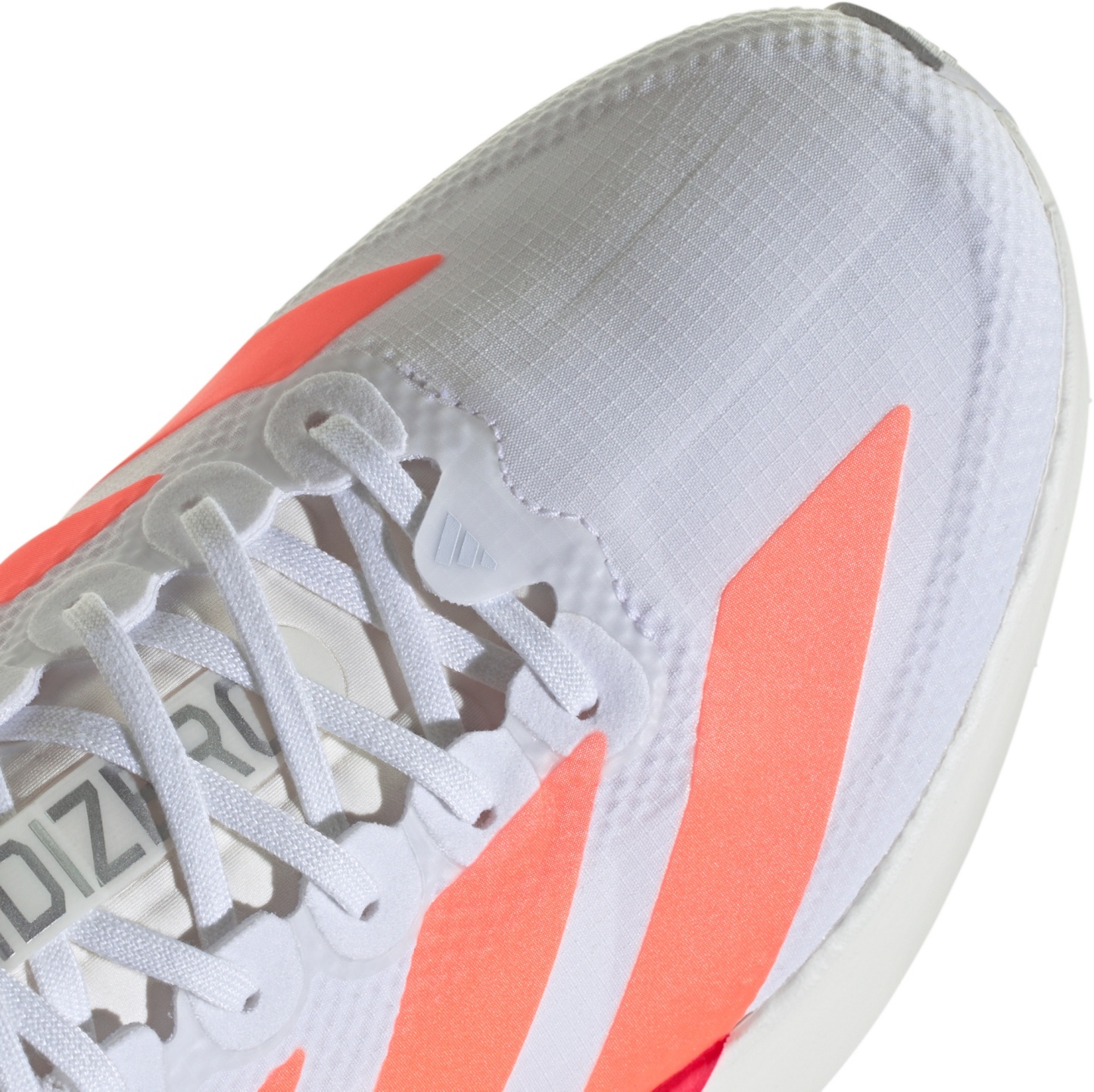 adidas Men's Adizero EVO SL Woven Running Shoes - Ftwr White/Lucid Orange/Lucid Red - View 7