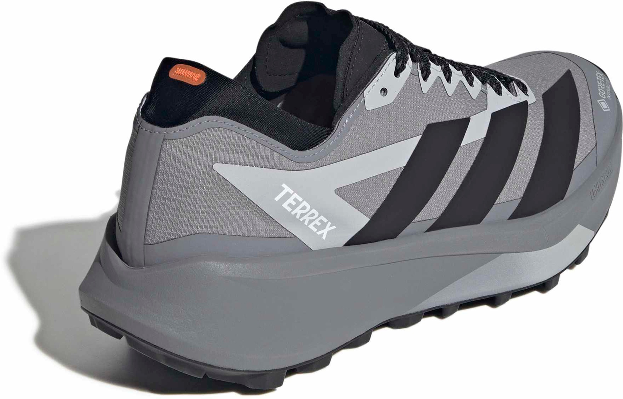 adidas Men's Terrex Agravic GTX 2 Trail Running Shoes - Grey/Black/Semi Impct Orange - View 7