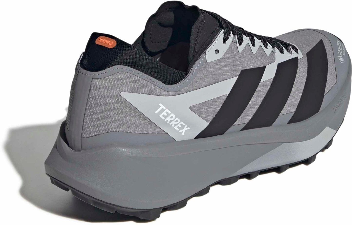 adidas Men's Terrex Agravic GTX 2 Trail Running Shoes - Grey/Black/Semi Impct Orange - View 7