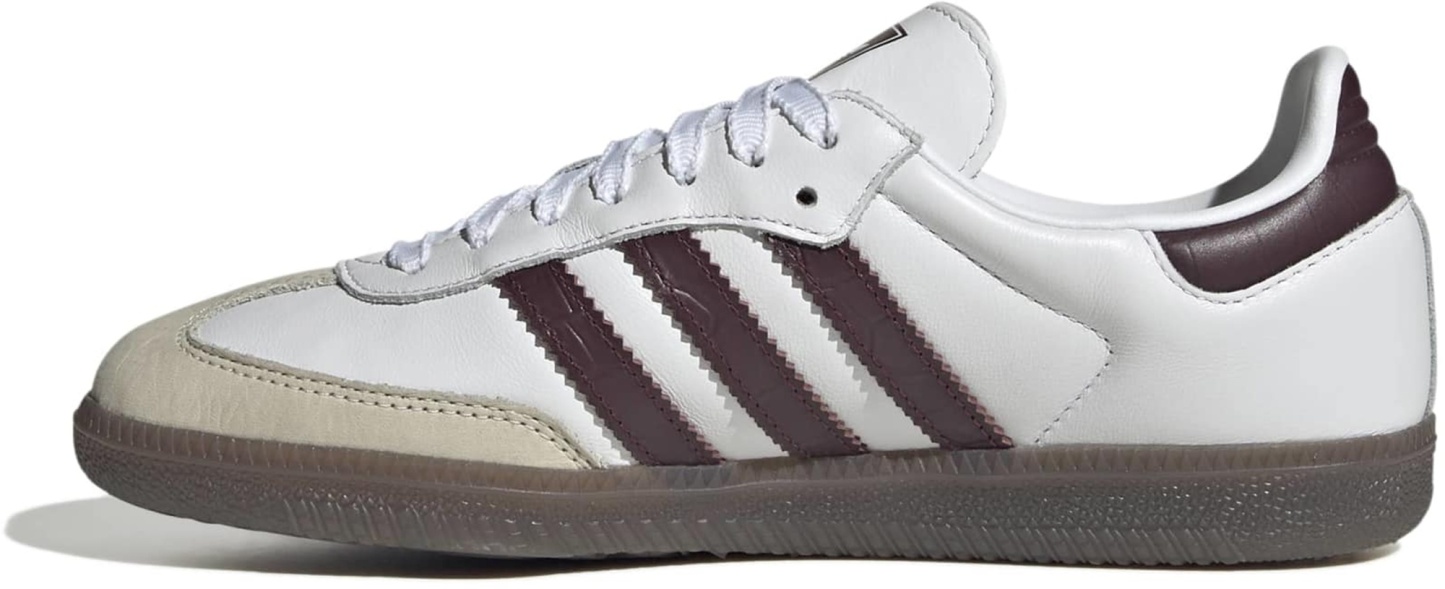 adidas Women's Samba OG Shoes - Suede/Croc White/Maroon - View 4