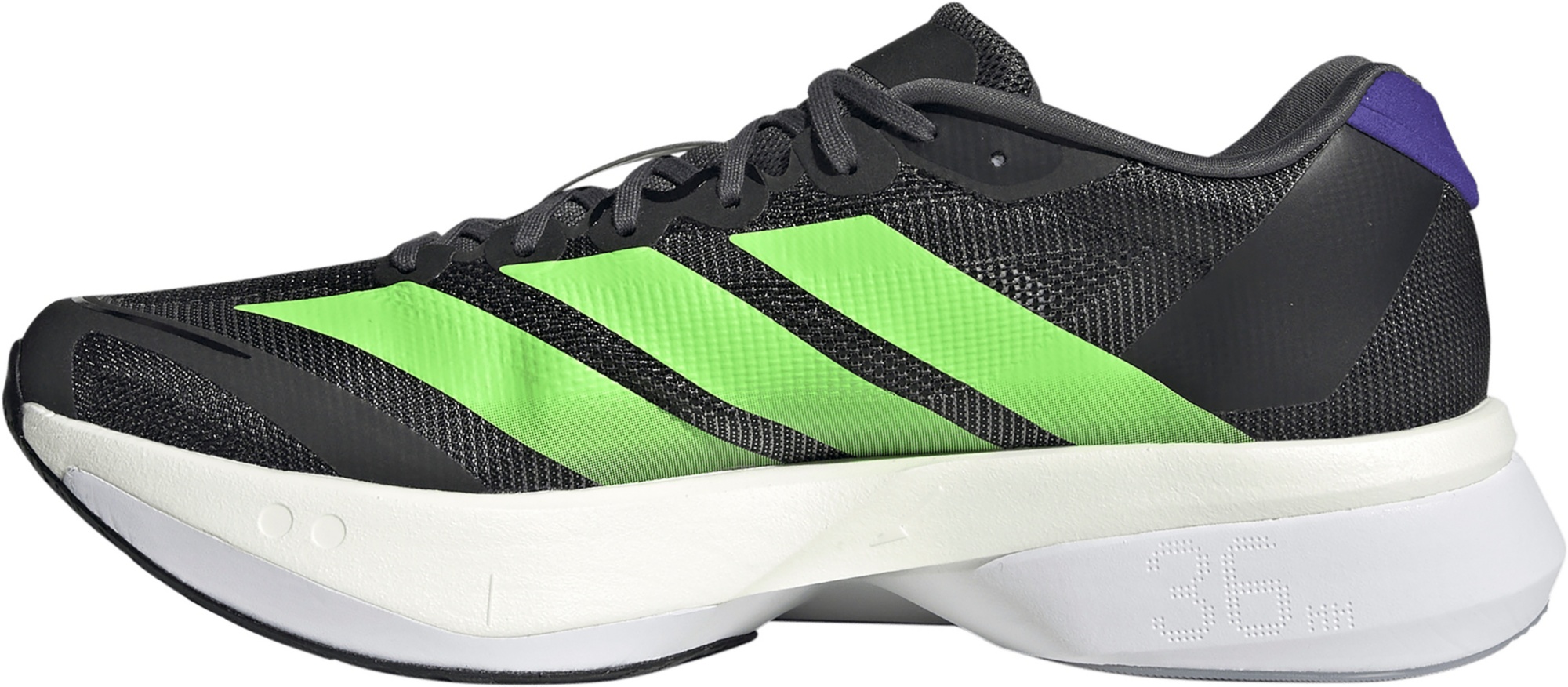 adidas Men's Adizero Boston 13 Running Shoes - Core Black/Lime Burst/Energy Ink - View 4