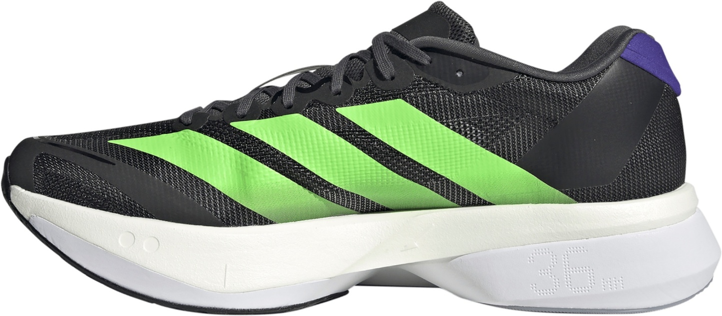 adidas Men's Adizero Boston 13 Running Shoes - Core Black/Lime Burst/Energy Ink - View 4