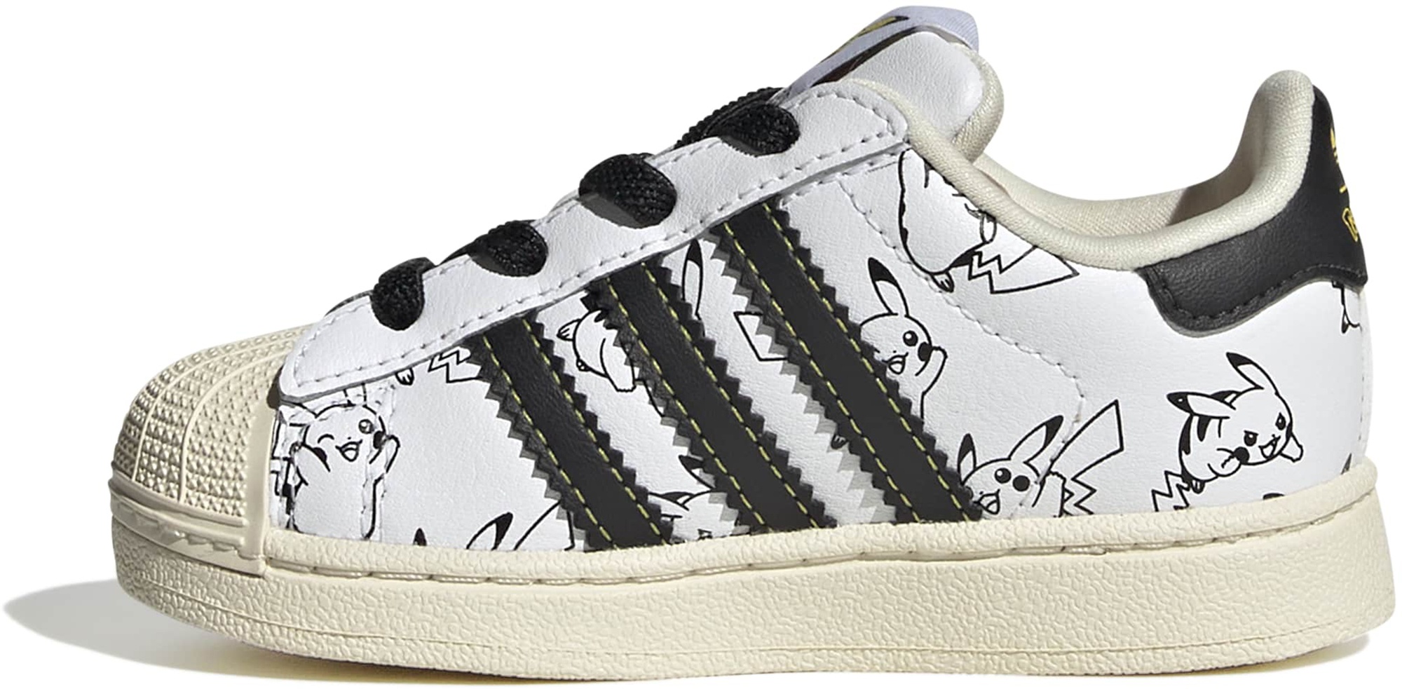 adidas Toddler Pokémon Superstar II Shoes - Ftwr White/Core Black/Gold Met. - View 5