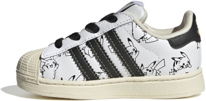 adidas Toddler Pokémon Superstar II Shoes - Ftwr White/Core Black/Gold Met. - View 5