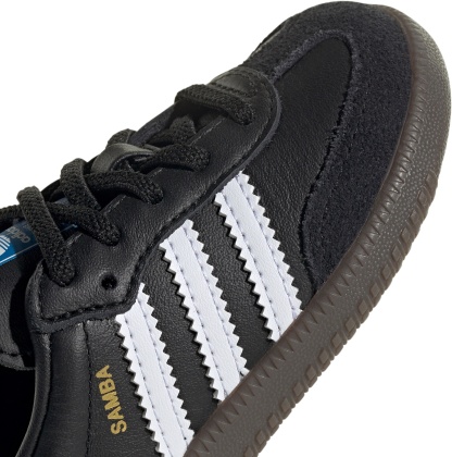 adidas Toddler Samba OG Shoes - Black/White/Gold - View 6