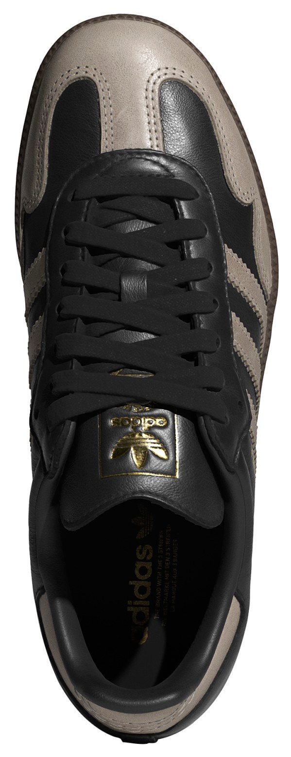 adidas Women's Samba OG Shoes - Core Black/Wonder Beige/Gold Met - View 2
