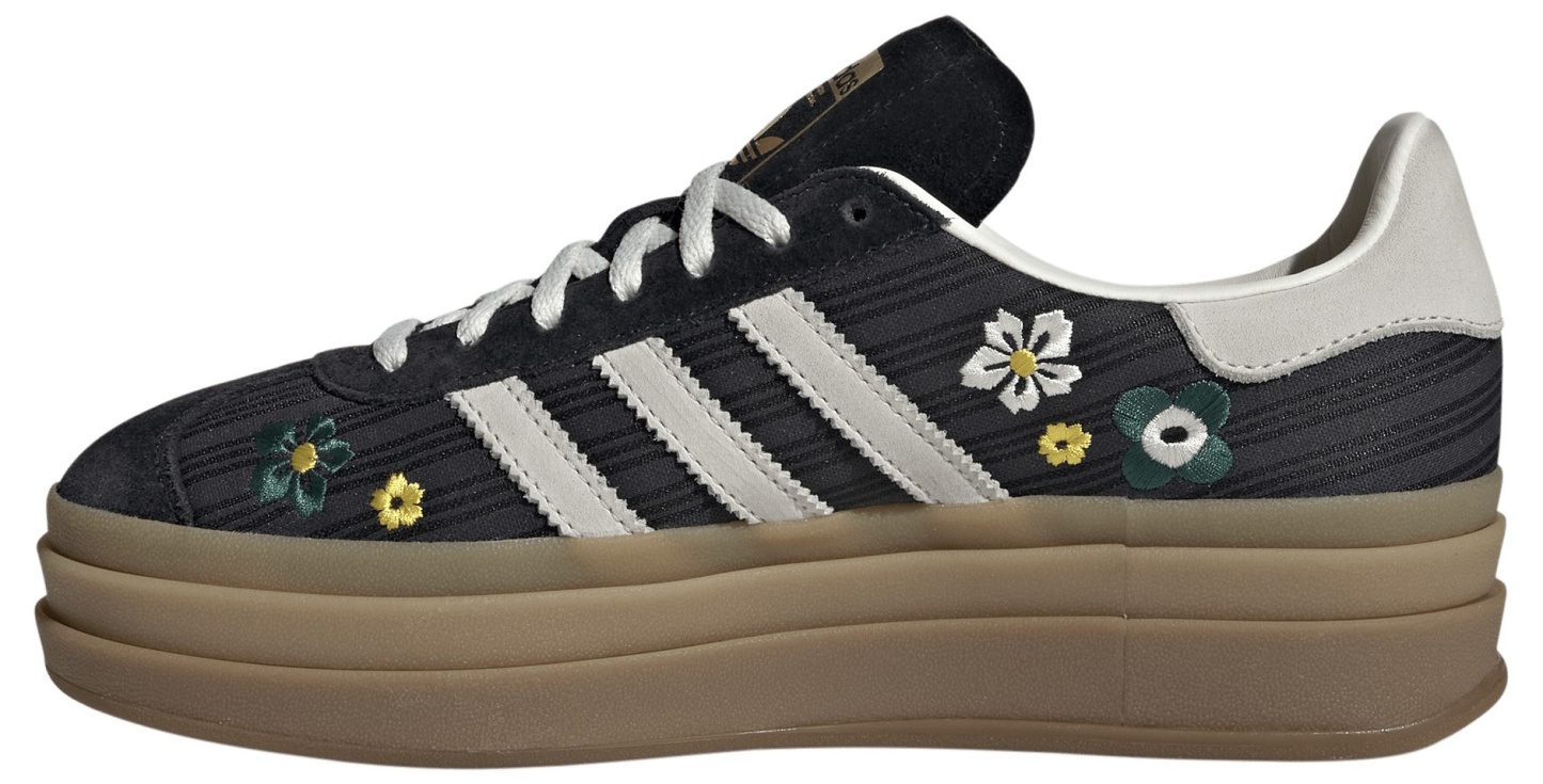 adidas Originals Women's Gazelle Bold Shoes - Core Black/Off White/Eqt Yellow - View 4