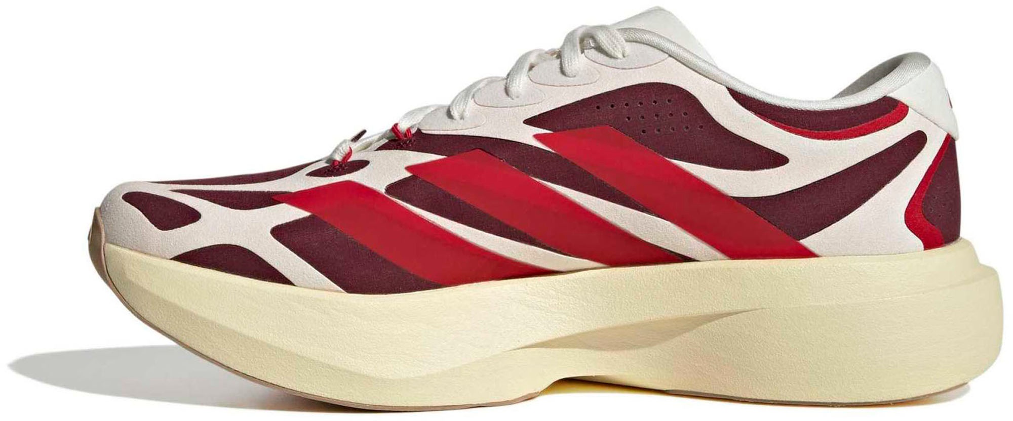 adidas Men's Adizero EVO SL EXO Suede Running Shoes - Off White/Better Scarlet/Maroon - View 4