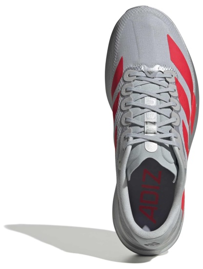adidas Men's Adizero EVO SL Running Shoes - Silver Metallic/Lucid Red/Iron Metallic - View 2