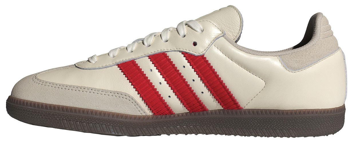 adidas Samba OG Shoes - Off White/Better Scarlet/Gum5 - View 4