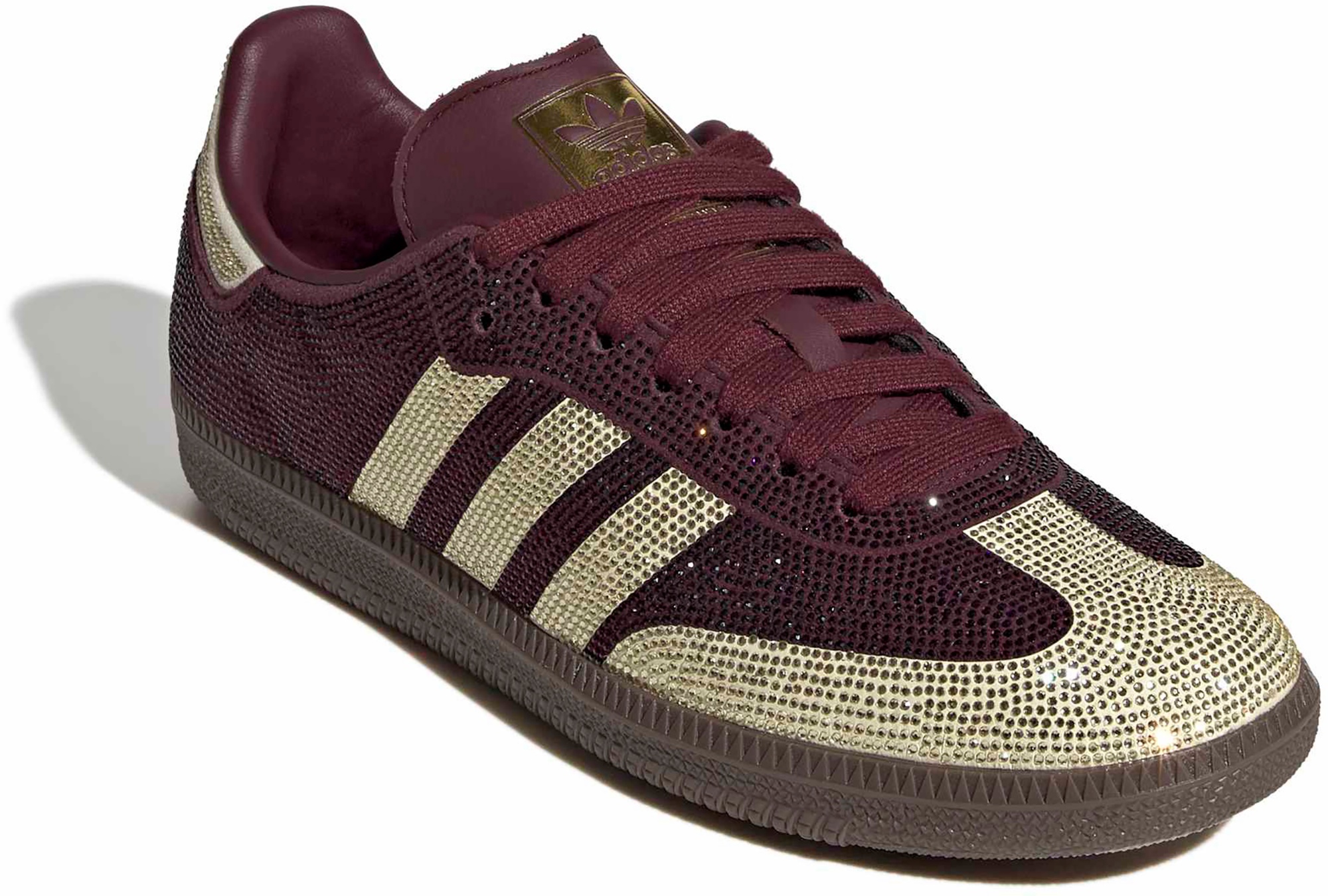 adidas Women's Samba OG Shoes - Rhinestone Maroon/Vanlla - View 6