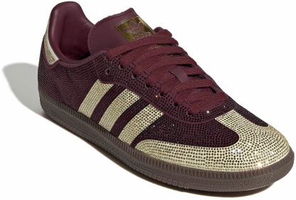 adidas Women's Samba OG Shoes - Rhinestone Maroon/Vanlla - View 6