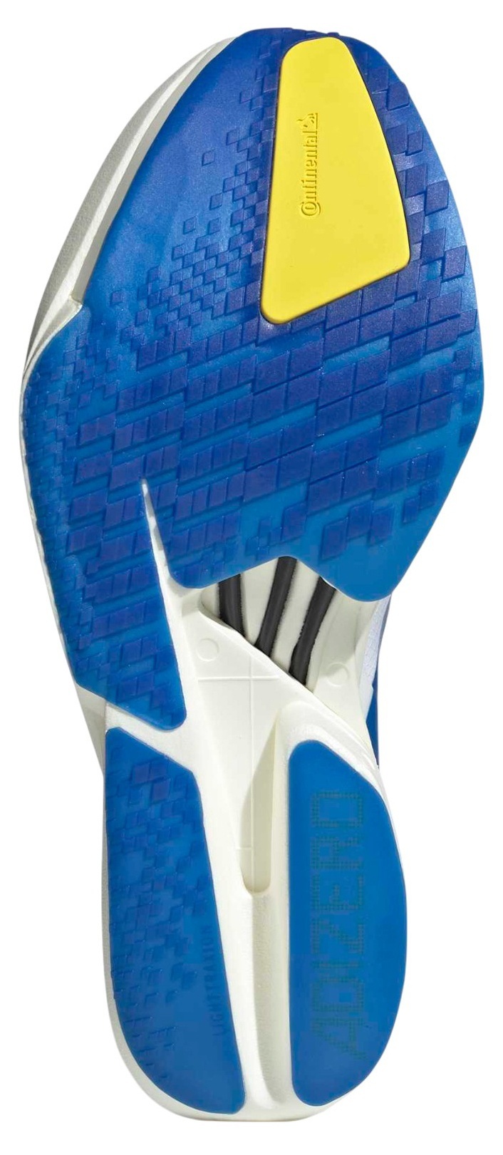 adidas Men's Adizero Adios Pro 4 Running Shoes - White/Blue/Yellow - View 3