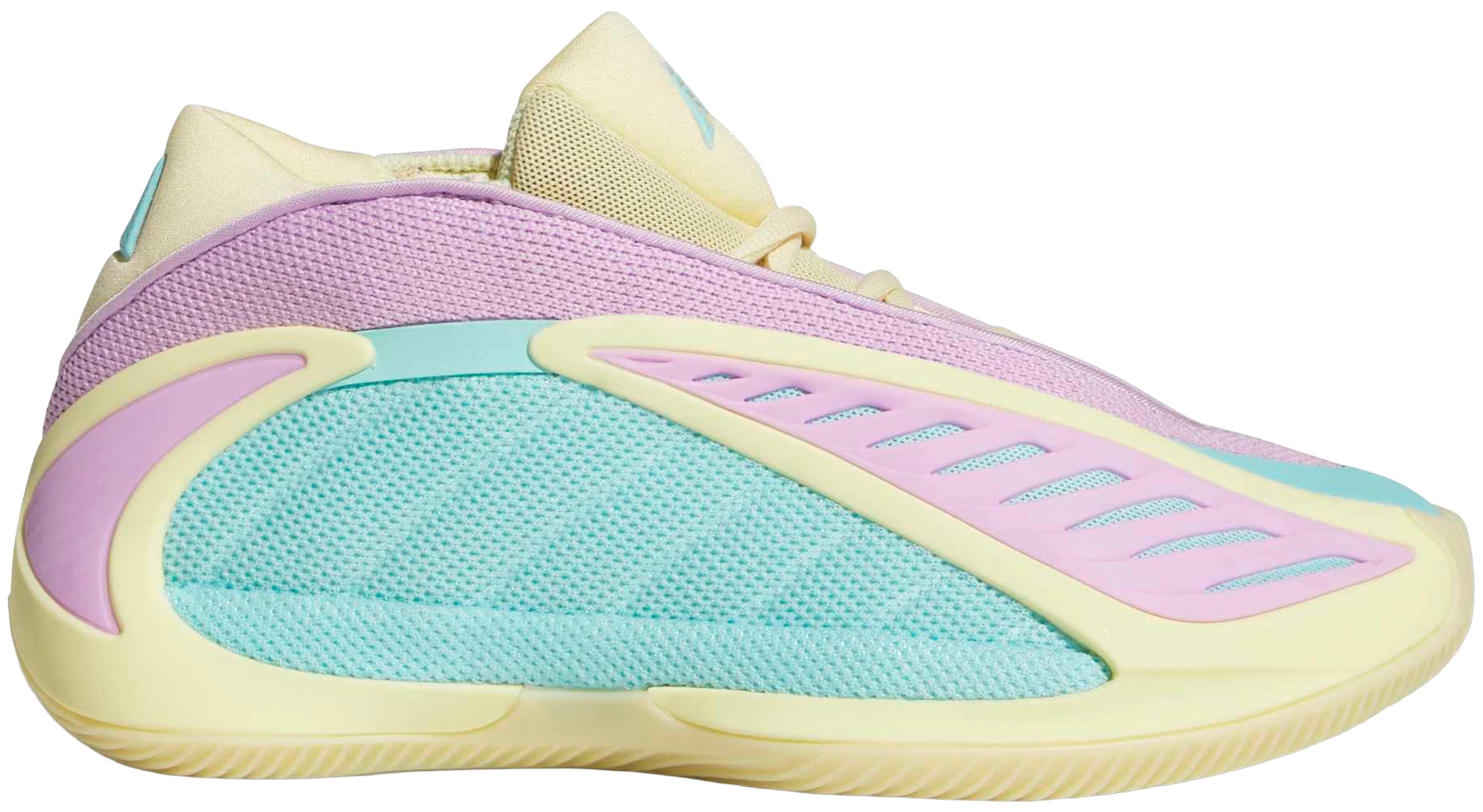 adidas Kids' Grade School Anthony Edwards 2 'Easter Egg' Basketball Shoes - Almost Yellow/Bliss Lilac/Flash Aqua - View 1