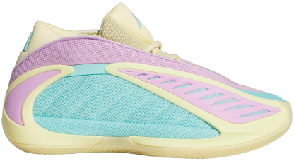 adidas Kids' Grade School Anthony Edwards 2 'Easter Egg' Basketball Shoes - Almost Yellow/Bliss Lilac/Flash Aqua - View 1