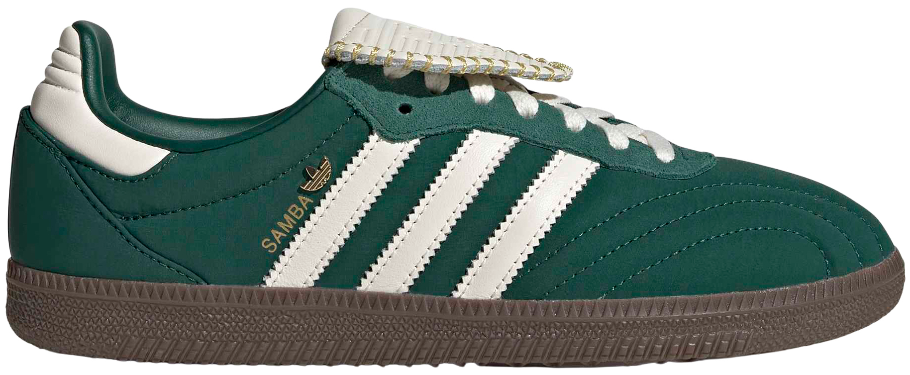 adidas Women's Long Tongue Samba Shoes - Collegiate Green/White - View 1