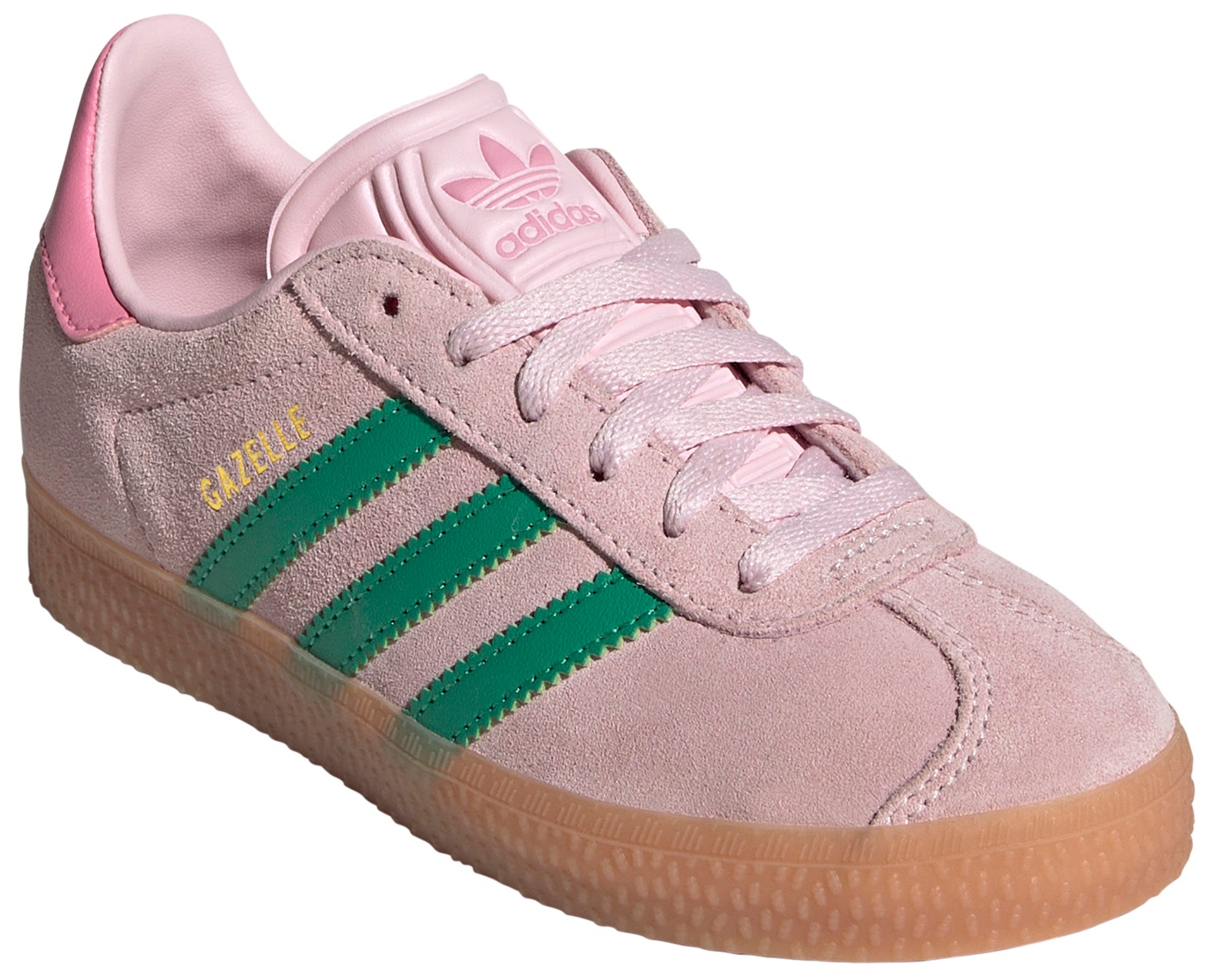 adidas Kids' Preschool Gazelle Shoes - Pink/Green - View 6