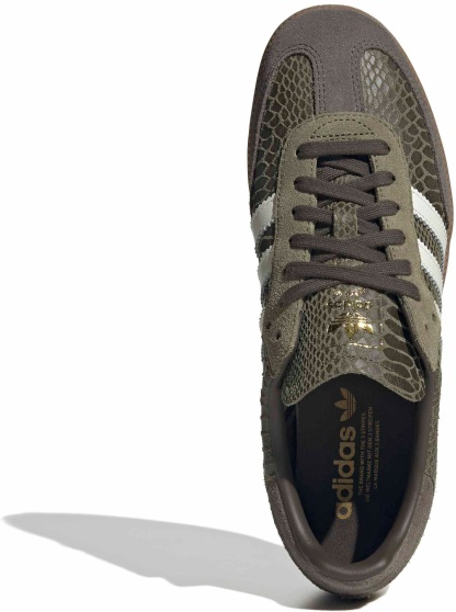 adidas Samba OG Shoes - Snake Olive/White - View 2