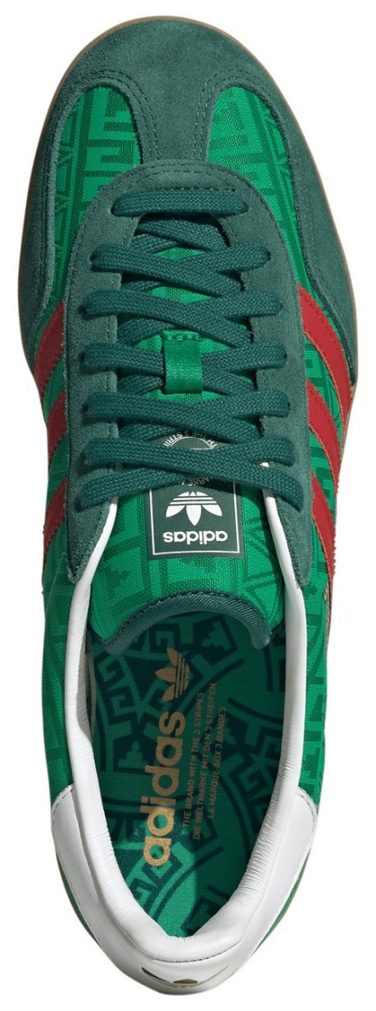adidas World Cup Gazelle Indoor Shoes - Green/Better Scarlet/Collegiate Green - View 2