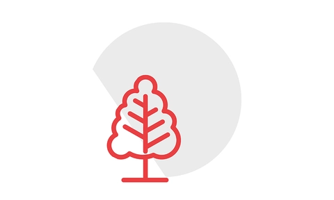 Natural Look Simple red icon of a tree.