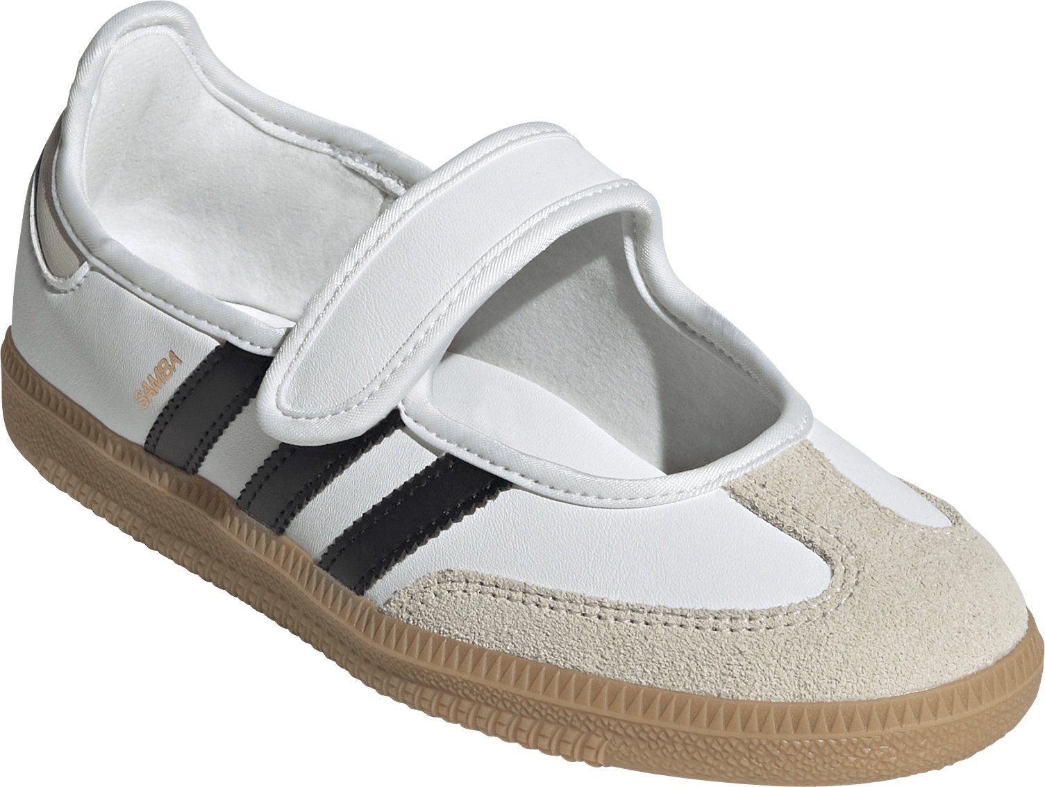 adidas Kids' Grade School Samba Jane Shoes - Ftwr White/Alumina/Gum 3 - View 5