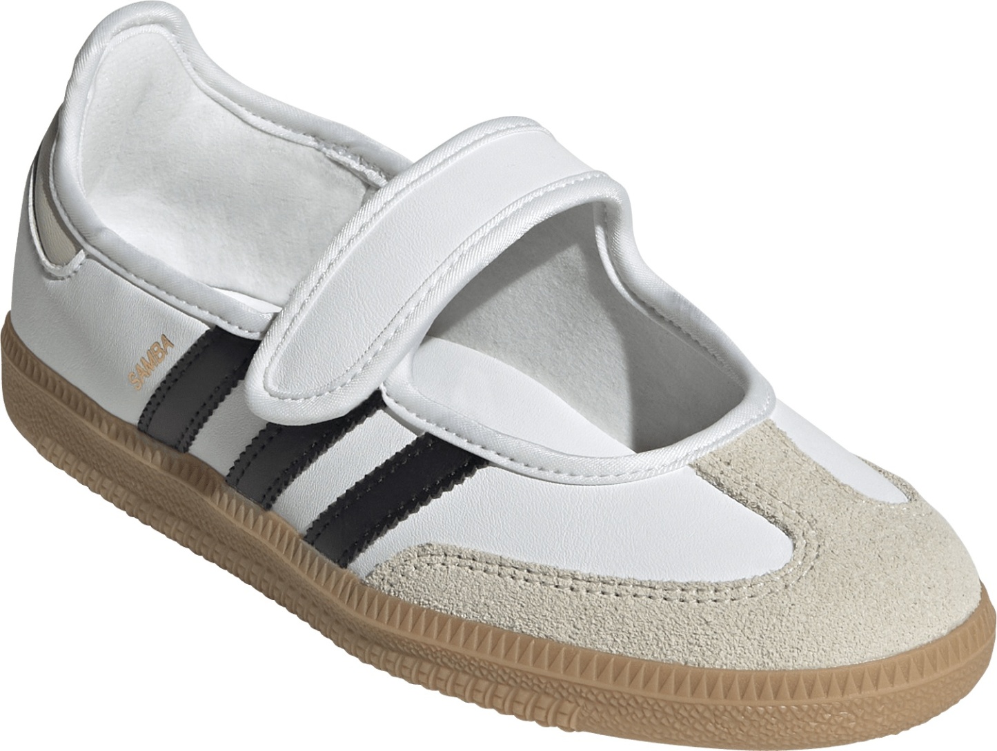 adidas Kids' Grade School Samba Jane Shoes - Ftwr White/Alumina/Gum 3 - View 5