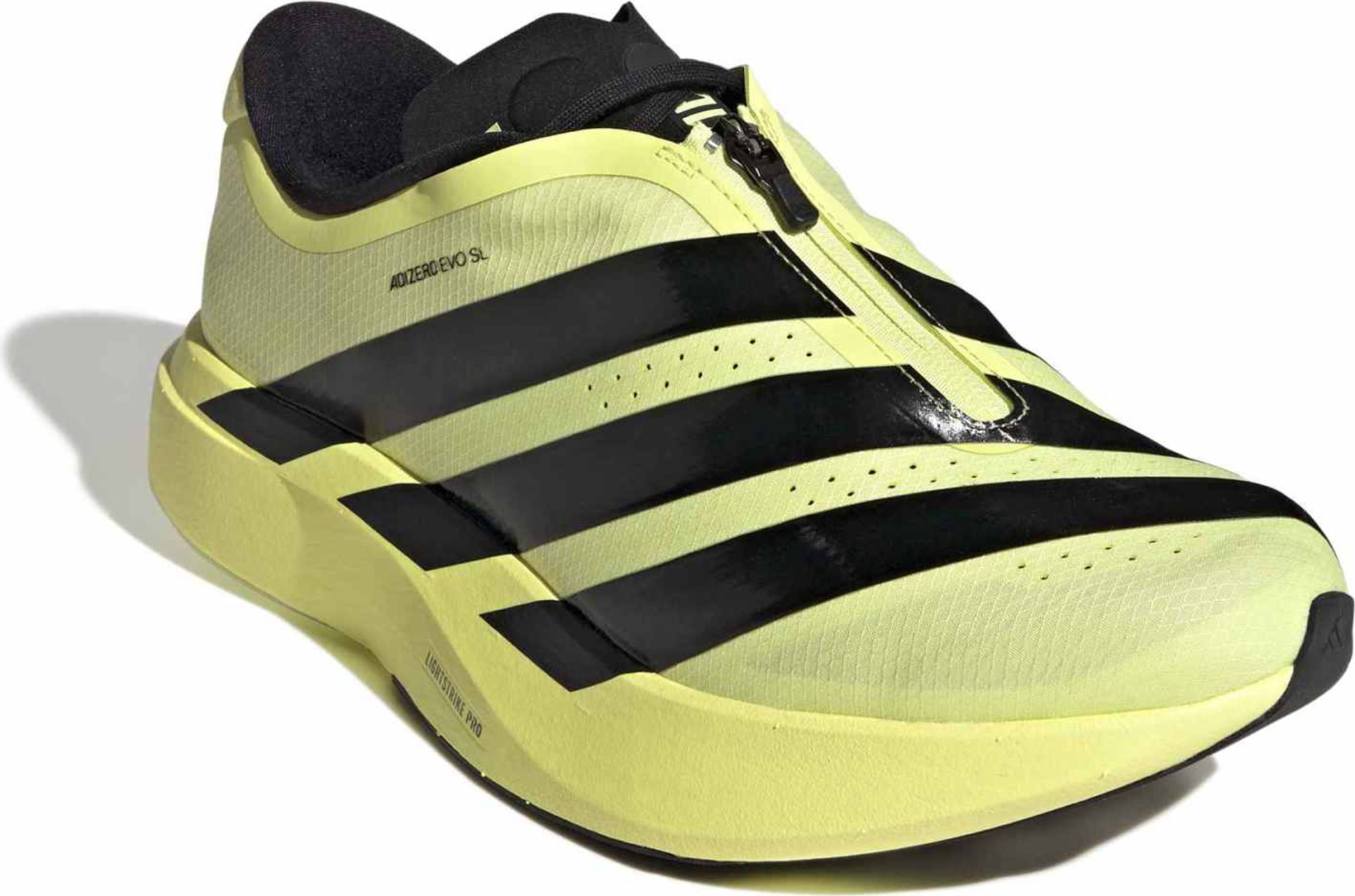 adidas Men's Adizero EVO SL Zip Running Shoes - Frozen Lemon/Core Black/Iron Met - View 5