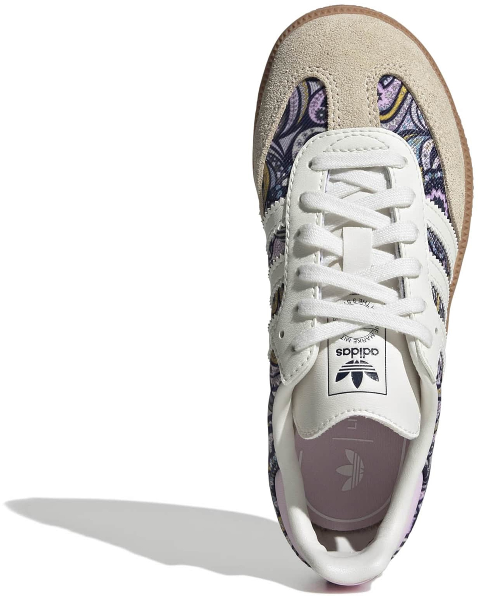 adidas Kids' Preschool Samba OG Shoes - Core White/Orchid Fusion/Gum 2 - View 2