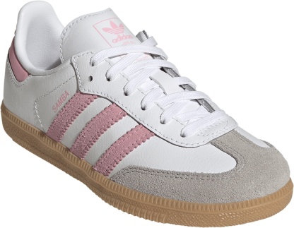 adidas Kids' Preschool Samba OG Shoes - White/Light Pink/Gum - View 5