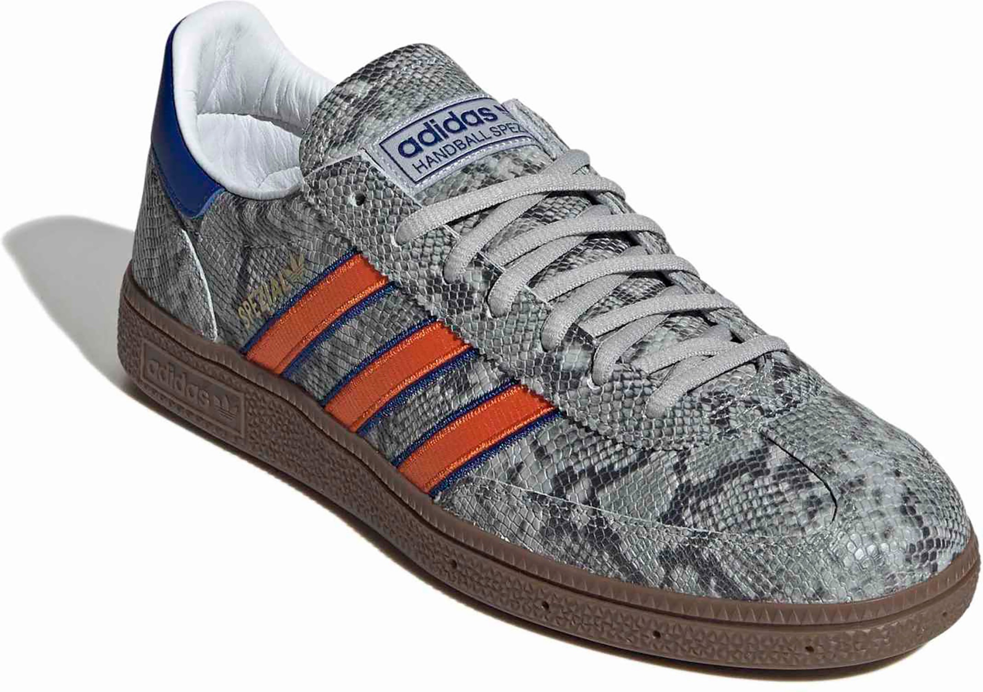 adidas Men's Handball Spezial Shoes - Grey Two/Orange/Collegiate Royal - View 7